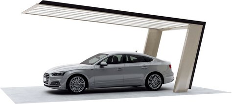 Thumbnail - XIMAX Einzelcarport »MyPort 7«, Typ 60, Außenmaß BxT: 269 x 511,9 cm, schwarz|edelstahlfarben - bunt