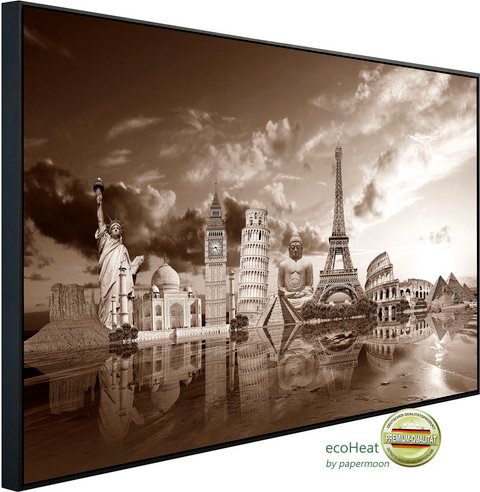 papermoon Infrarotheizung »EcoHeat - Sehenswürdigkeiten Sepia «, Matt-Effekt - bunt