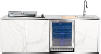 BUSCHBECK Outdoor-Küche »Sheffield«, BxHxT: 253 x 143 x 110 cm, weiß - weiss