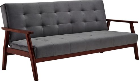 SalesFever Schlafsofa, Breite: 190 cm, dunkelgrau/kirschbaum