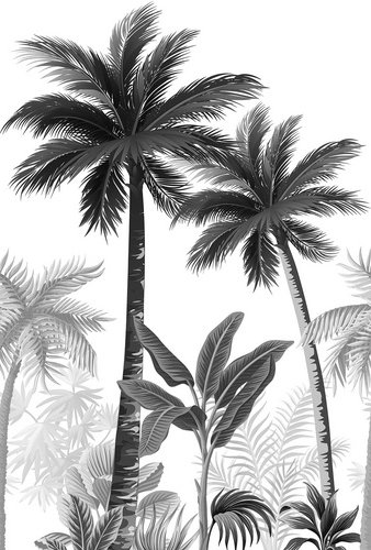 Thumbnail - marburg Vliestapete »Smart Art Easy«, Dschungel, Palmen, schwarz/weiß