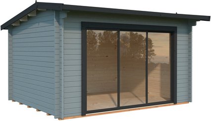 Thumbnail - PALMAKO Gartenhaus »Ines«, Aufstellmaße BxTxH: 434 x 379 x 250 cm, lackiert, Holz - grau