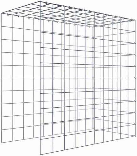 Gabiona Gabione, silbergrau, Maschenweite 10 cm x 10 cm, C-Ring - silberfarben