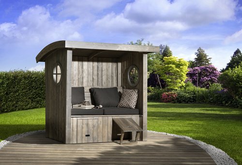 WEKA Gartenhaus »Merano«, Holz, BxHxT: 198 x 181 x 93 cm (Außenmaße inkl. Dachüberstand) - grau