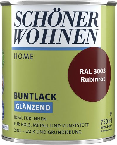 SCHÖNER WOHNEN FARBE Buntlack, rubinrot , glänzend