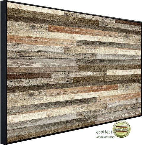 Thumbnail - papermoon Infrarotheizung »EcoHeat - Holzwand«, Matt-Effekt - bunt