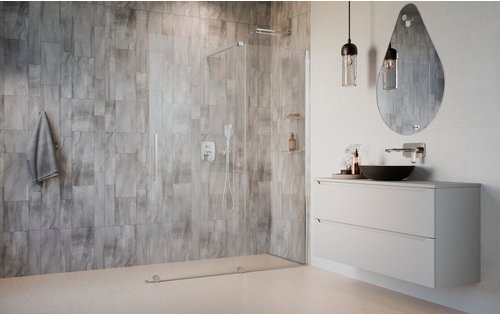 GEO Schiebetür »S9«, Für Walk-In, BxH: 120 x 200 cm, Klarglas, silberglanz - silberfarben