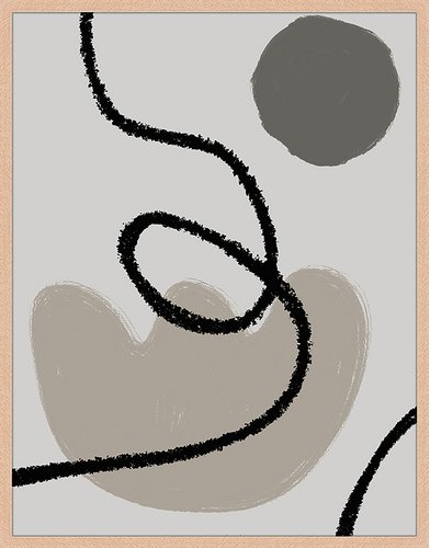 ANY IMAGE Digitaldruck »Schwarze Linie«, Rahmen: Buchenholz, natur - braun