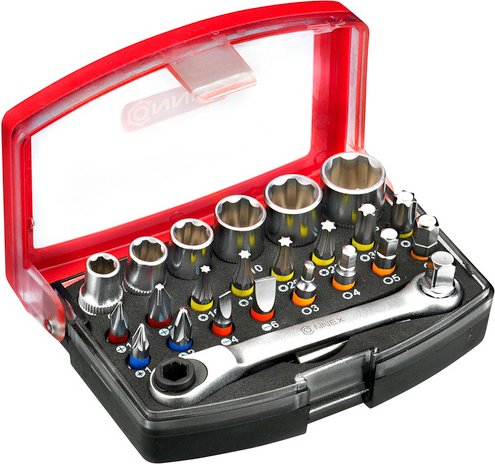 Thumbnail - CONNEX Bit- und Steckschlüsselsatz, 1/4"-Universal-Magnethalter - silberfarben