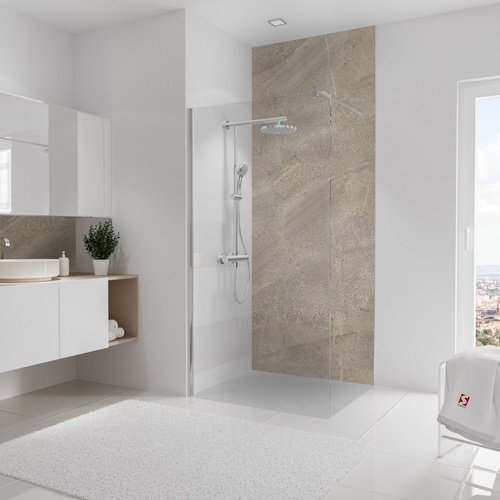 SCHULTE Duschrückwand »DecoDesign«, BxH: 100 x 255 cm, Aluminium/Polyethylen - braun