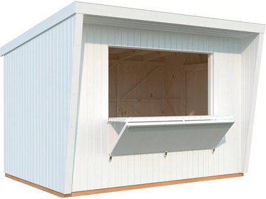 Thumbnail - PALMAKO Marktstand »Kira«, Aufstellmaße BxTxH: 355 x 290 x 264 cm, lackiert, Holz - weiss