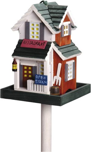 DOBAR Vogelfutterhaus »Restaurant«, für Wildvögel, Kiefernholz, bunt