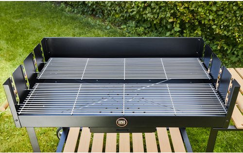 BBQ Hero Holzkohlegrill, Vereinsgrill Grillfläche 99x57,5 Edelstahl - schwarz