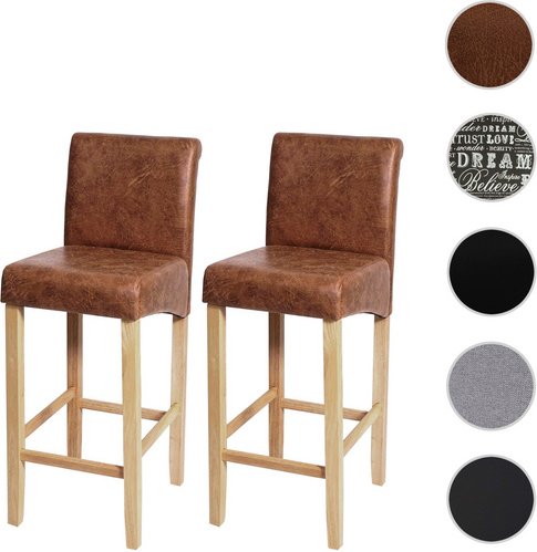 MVG Barhocker »MVG-C33«, 2er-Set, mit Rückenlehne - braun