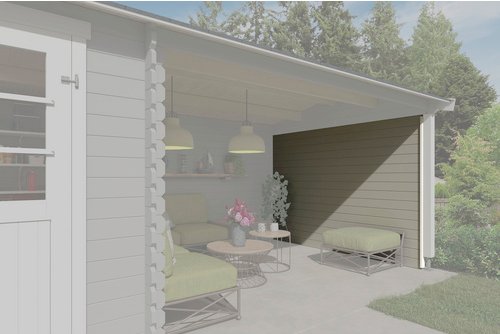 LASITA MAJA Seitenwand, für Gartenhäuser, BxL: 295 x 182,4 cm, Fichtenholz - grau