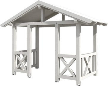 SKANHOLZ Vordach »Stralsund 7«, 360 x 187 cm (BxT), nordische Fichte, weiß - weiss