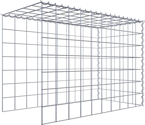 Thumbnail - Gabiona Gabione, silbergrau, Maschenweite 10 cm x 10 cm, Spirale - silberfarben