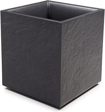 Ondis24 Blumenkübel, Kunststoff, würfelförmig - grau