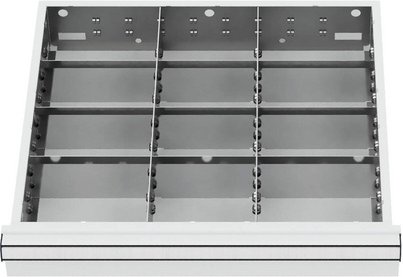 Simplaflex Fächer-Einteilung, BxT: 500 x 450 mm, Metall - silberfarben