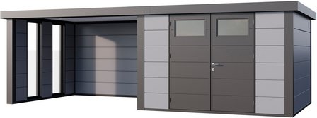 Telluria Gerätehaus »Classico«, BxHxT: 692 x 219 x 318 cm (Außenmaß inkl. Dachüberstand) - grau