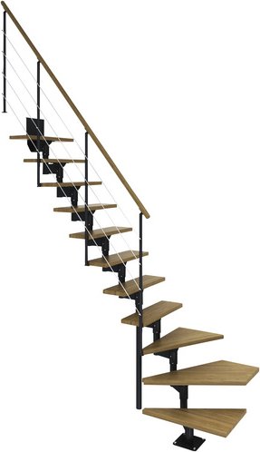 Thumbnail - DOLLE Mittelholmtreppe, Metall, 11 Stufen, max. Geschosshöhe - grau