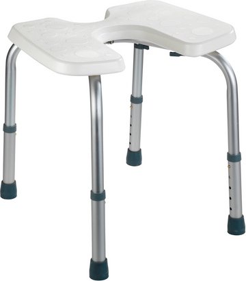 Thumbnail - WENKO Badhocker, BxHxL: 46 x 46 x 53,5 cm, weiß/aluminiumfarben