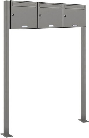 AL BRIEFKASTENSYSTEME Briefkasten, Parteien: 3, BxHxT: 122,9 x 150 x 11,6 cm - grau