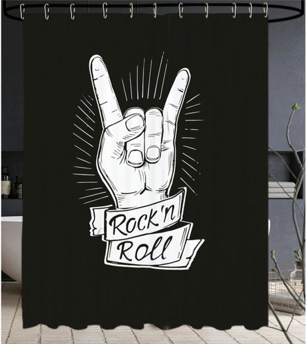 Thumbnail - Sanilo Duschvorhang, Polyester, Rock N Roll - schwarz