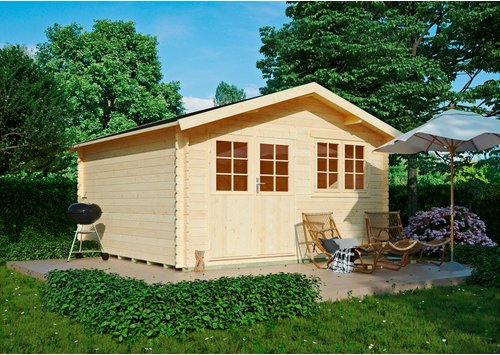 Gartenhaus »Palermo«, Holz, BxHxT: 439 x 264 x 433 cm (Außenmaß inkl. Dachüberstand) - beige