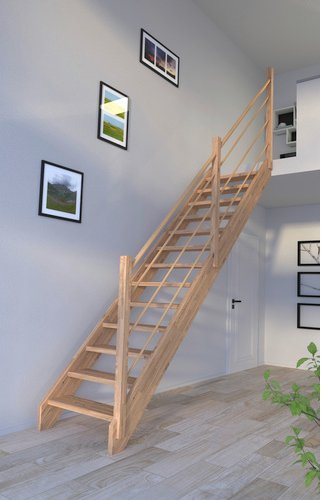 STARWOOD Systemtreppe »Mykonos«, Eichenholz, 13 Stufen, max. Geschosshöhe 280 cm - braun