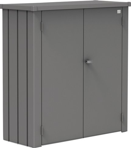 BIOHORT Terrassenschrank »Romeo«, BxHxT: 132 x 140 x 87 cm, quarzgrau-metallic, Stahlblech