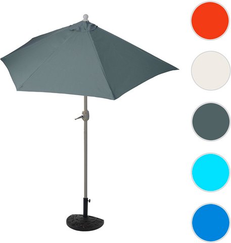 MVG Sonnenschirm »MVG-HA004«, 285 x 145 cm, mit Ständer - grau