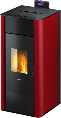 FREEPOINT Pelletofen »Tesis 23«, 22,4 kW, Stahl, weiss, wasserführend - rot