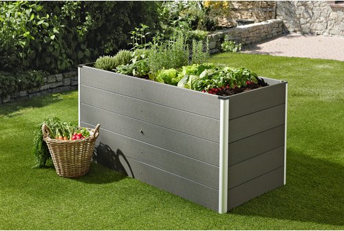 Mr. GARDENER Hochbeet, BxHxL: 70 x 75 x 160 cm, WPC/Alumium, anthrazit - schwarz