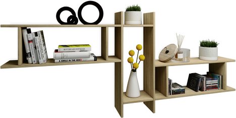 VCM Wandregal »Sirola«, BxHxL: 19,7 x 80 x 188 cm, Holzwerkstoff - braun