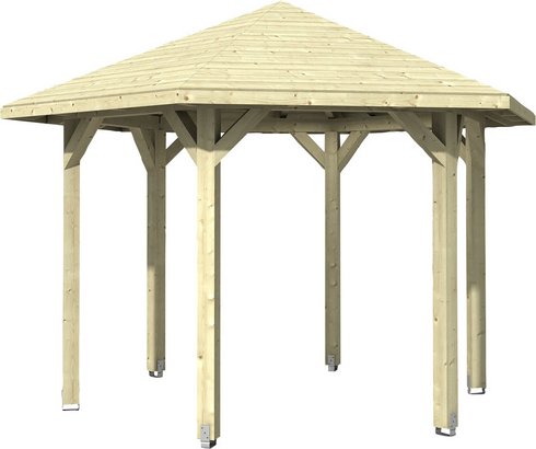 SKANHOLZ Pavillon »Nancy 2«, Zeltdach, sechseckig, BxHxT: 420 x 304 x 364 cm - beige