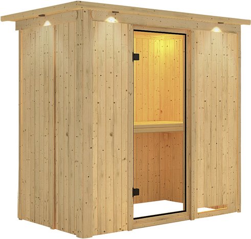 KARIBU Sauna »Pärnu«, für 2 Personen, ohne Ofen - beige