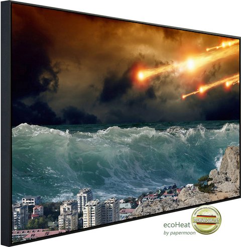 papermoon Infrarotheizung »EcoHeat - Apokalyptischer Tsunami«, Matt-Effekt - bunt