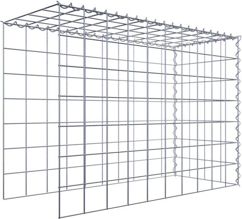 Gabiona Gabione, silbergrau, Maschenweite 10 cm x 10 cm, Spirale - silberfarben