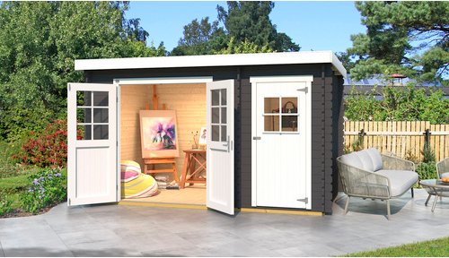 WEKA Gartenhaus »254«, Holz, BxT: 394 x 296 cm (Außenmaße inkl. Dachüberstand) - braun