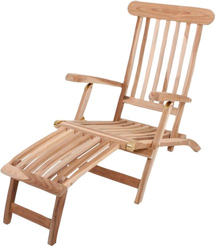 GARDEN PLEASURE Deckchair »Java«, Höhe: 81 cm, Teakholz - beige