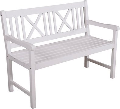 GARDEN PLEASURE Bank »MALMÖ«, Eukalyptusholz, BxHxT: 120 x 88 x 54 cm - weiss