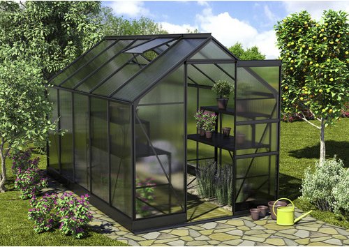 VITAVIA Gewächshaus »Apollo«, 6,2 m², Kunststoff/Aluminium, winterfest - grau