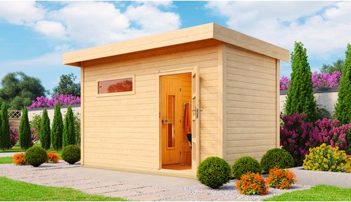 Thumbnail - WEKA Saunahaus »FARSUND«, BxTxH: 390 x 186,6 x 253 cm, ohne Ofen - beige