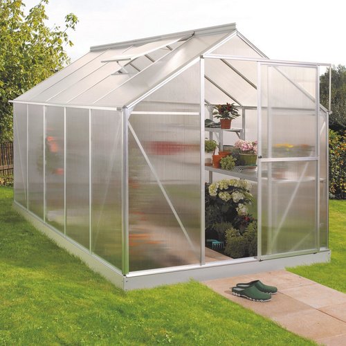 Thumbnail - VITAVIA Gewächshaus »Eos«, 7,5 m², Kunststoff/Aluminium, winterfest - silberfarben