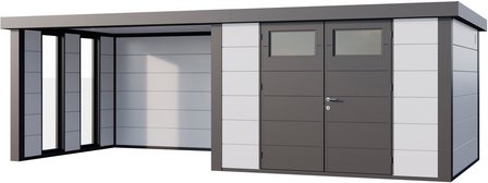 Telluria Gerätehaus »Classico«, BxHxT: 692 x 219 x 318 cm (Außenmaß inkl. Dachüberstand) - weiss