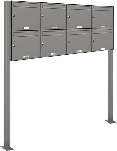 AL BRIEFKASTENSYSTEME Briefkasten, Parteien: 8, Freistehend, BxHxT: 153,444 x 150,0 x 11,6 cm - grau