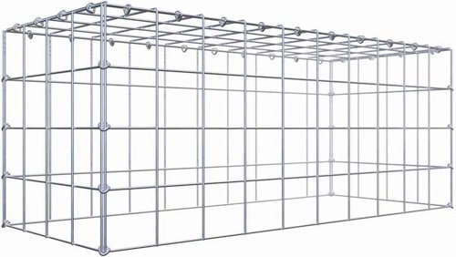 Gabiona Gabione, silbergrau, Maschenweite 10 cm x 10 cm, C-Ring - silberfarben
