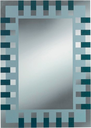 JOKEY Siebdruckspiegel »Enzo«, rechteckig, BxH: 50 x 70 cm, anthrazit|silberfarben - transparent