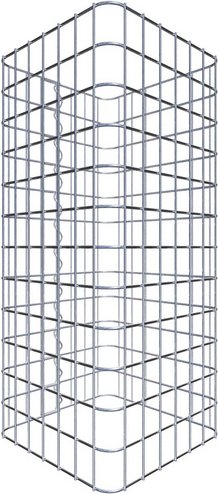 Gabiona Gabionensäule, silbergrau, Maschenweite 5 cm x 5 cm - silberfarben